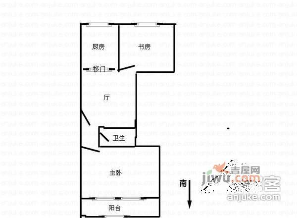 上青佳园2室1厅1卫86㎡户型图