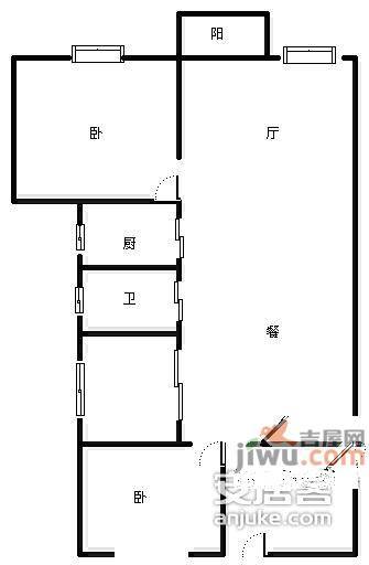 上青佳园3室2厅1卫户型图