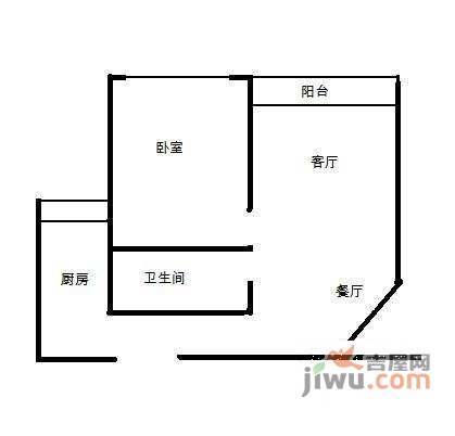 上青佳园1室2厅1卫86㎡户型图