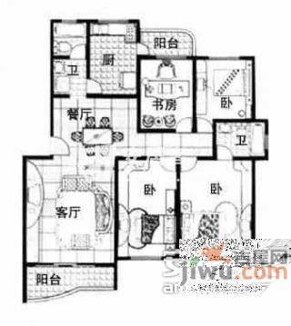 五洲云景花苑4室2厅3卫320㎡户型图