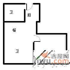 五洲云景花苑1室2厅1卫72㎡户型图