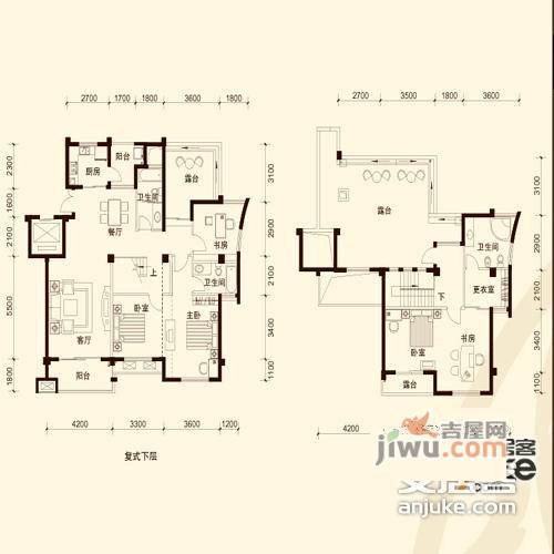 耀江花园4室3厅3卫268㎡户型图