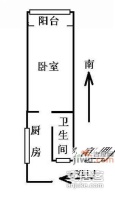 香山新村东北街坊1室0厅1卫户型图