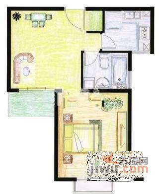 三湘四季花城紫薇苑1室1厅1卫116㎡户型图