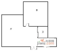 康泰新城1室2厅1卫60㎡户型图