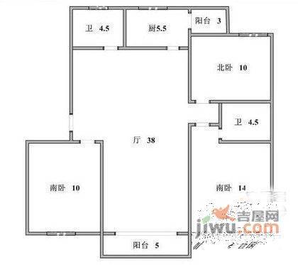 东苑绿世界花园3室2厅2卫173㎡户型图