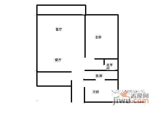 金沙嘉年华1室1厅1卫54㎡户型图