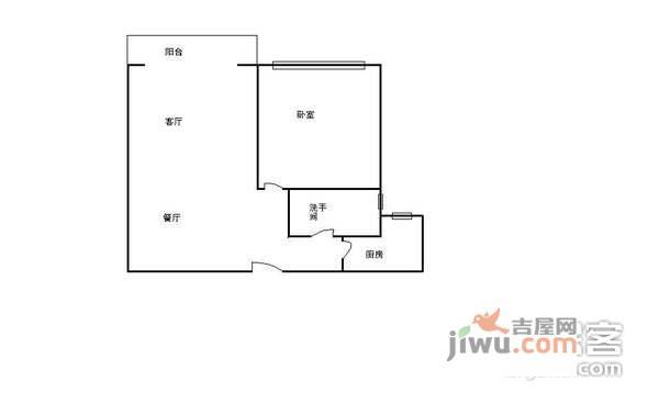 金沙嘉年华1室1厅1卫54㎡户型图