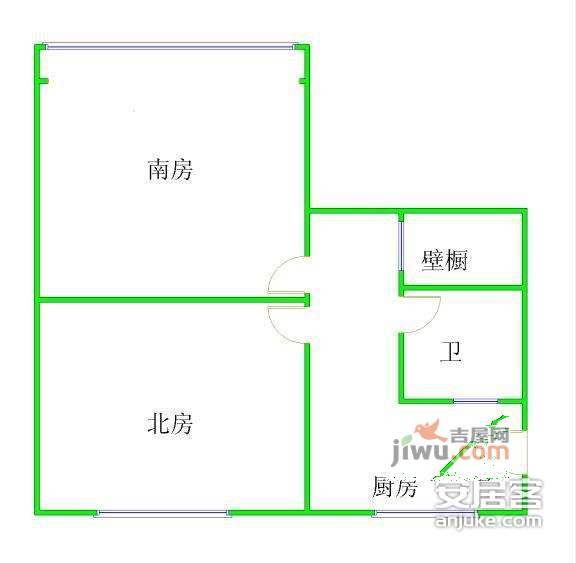 杏园小区2室0厅1卫52㎡户型图