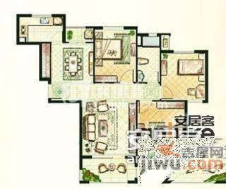 美丽星城3室2厅1卫113㎡户型图