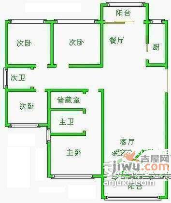 静安阳光名都4室2厅2卫172㎡户型图