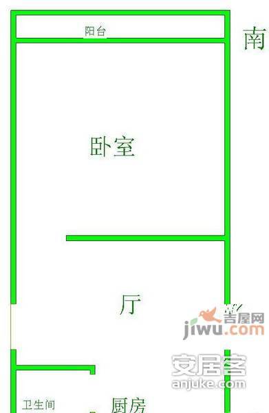 文兰小区1室1厅1卫48㎡户型图