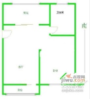 天馨花园1室2厅1卫58㎡户型图