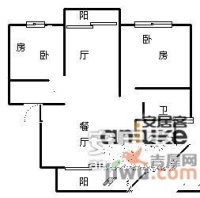 中鼎豪园2室2厅1卫110㎡户型图