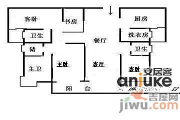 静安晶华园4室3厅3卫225㎡户型图