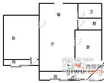 静安晶华园2室2厅1卫123㎡户型图