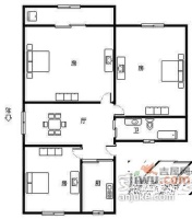 古美八村3室2厅1卫94㎡户型图