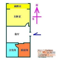 古美八村1室1厅1卫51㎡户型图