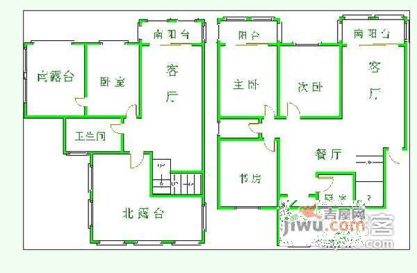 岭南苑4室2厅2卫176㎡户型图