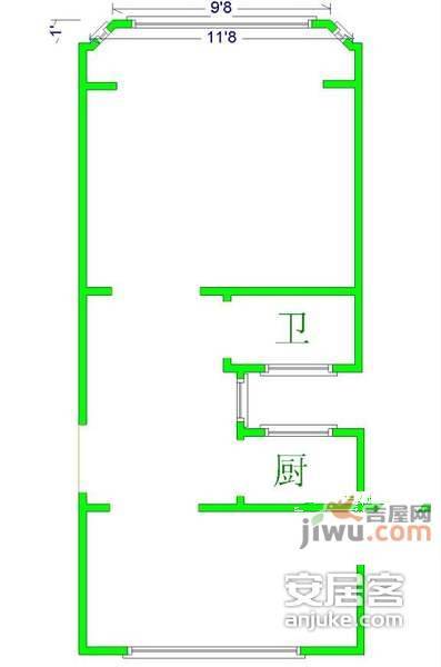 兰溪园2室0厅1卫46㎡户型图