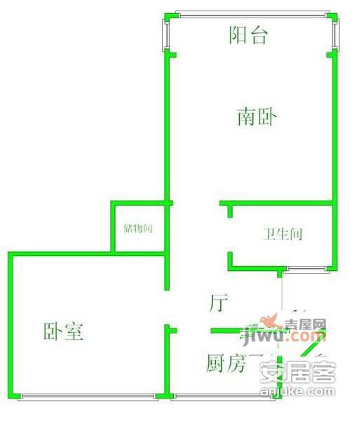 兰溪园2室0厅1卫46㎡户型图