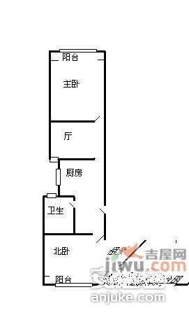 罗秀三村2室1厅1卫71㎡户型图