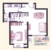 宝华现代城1室2厅1卫85㎡户型图