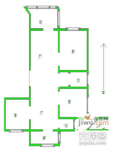 宝华现代城3室2厅2卫140㎡户型图