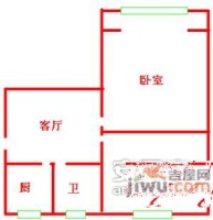 金杨新村十街坊2室1厅1卫69㎡户型图