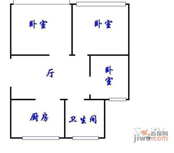 金杨新村十街坊3室1厅1卫78㎡户型图