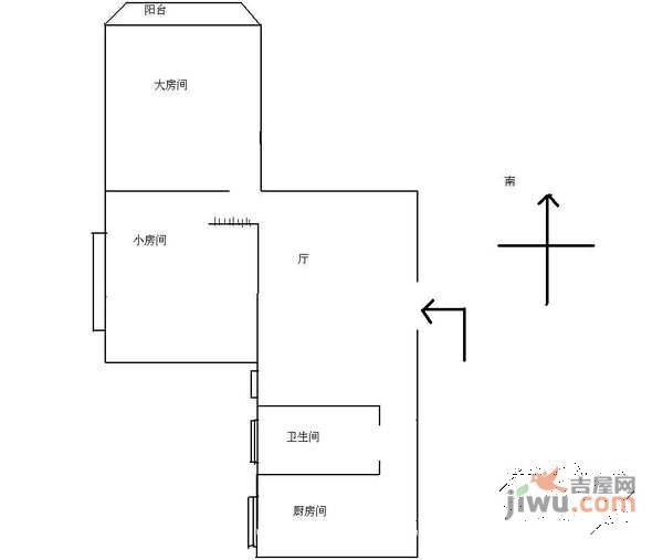 真情公寓一期2室1厅1卫86㎡户型图