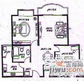 真情公寓一期2室2厅1卫115㎡户型图