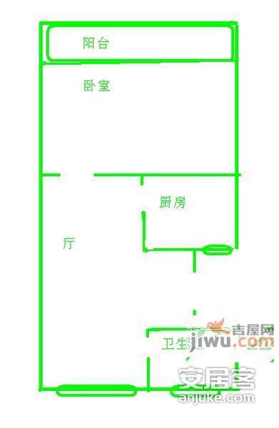 真情公寓一期1室1厅1卫70㎡户型图