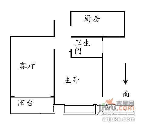 爱庐世纪新苑1室1厅1卫64㎡户型图