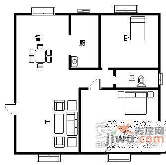 爱庐世纪新苑2室2厅1卫102㎡户型图