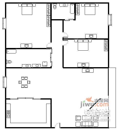 爱庐世纪新苑2室1厅1卫86㎡户型图