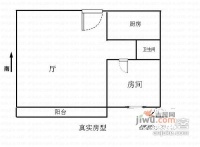 爱庐世纪新苑1室2厅1卫65㎡户型图