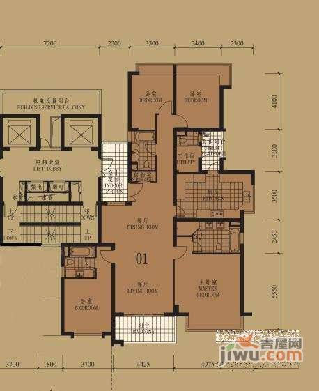 御翠豪庭4室2厅3卫397㎡户型图