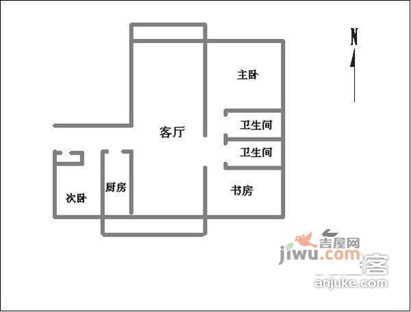 万科白马花园2室2厅2卫200㎡户型图