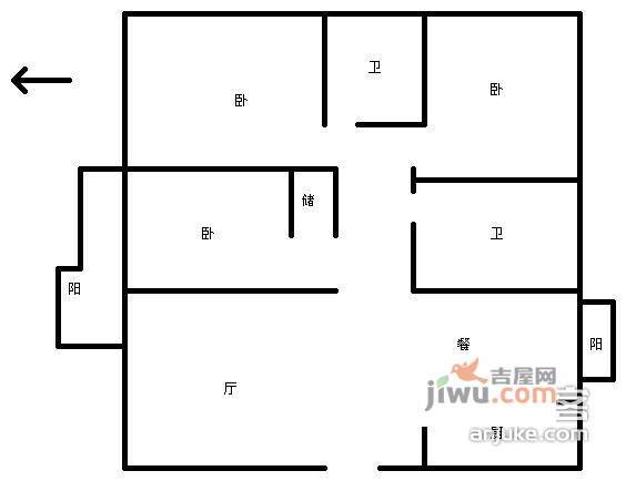 万科白马花园4室2厅2卫236㎡户型图