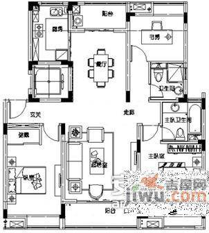 万科白马花园4室3厅3卫220㎡户型图