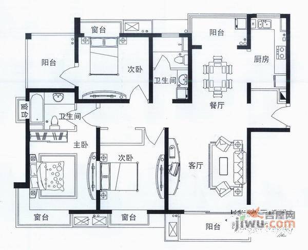 梧桐城邦4室3厅2卫288㎡户型图