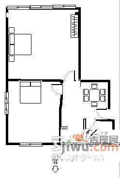 潍坊二村2室1厅1卫85㎡户型图