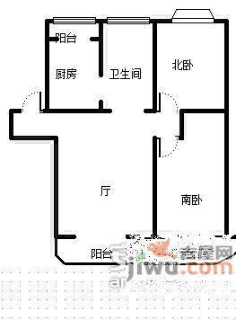 潍坊二村3室1厅1卫89㎡户型图