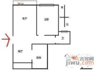 南郊别墅1室2厅1卫75㎡户型图