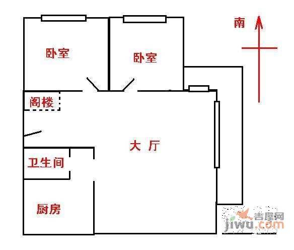 瑞和苑2室2厅1卫95㎡户型图