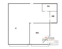 虹桥河滨花园1室1厅1卫户型图