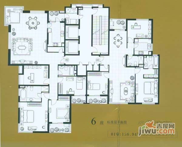 虹桥河滨花园4室2厅3卫232㎡户型图