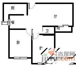 逸流公寓一期2室2厅1卫120㎡户型图