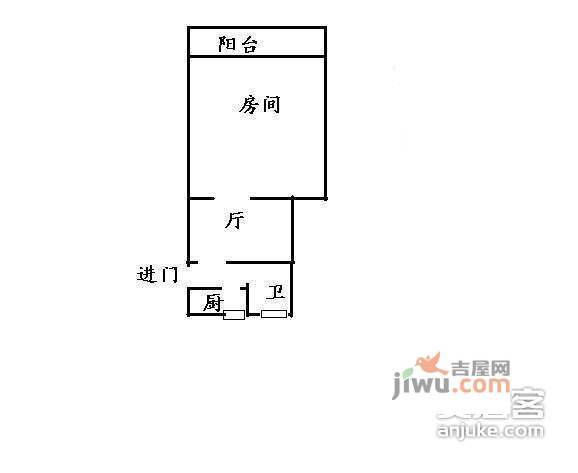 汇翠花园1室1厅1卫87㎡户型图